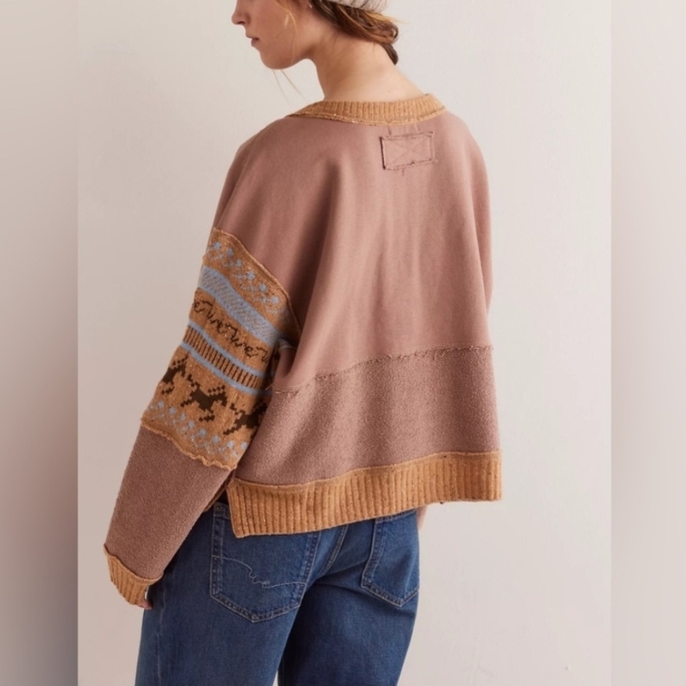 Free People Running Wild Equestrian Western Horse Sweater Women's XL NWT - Picture 14 of 15